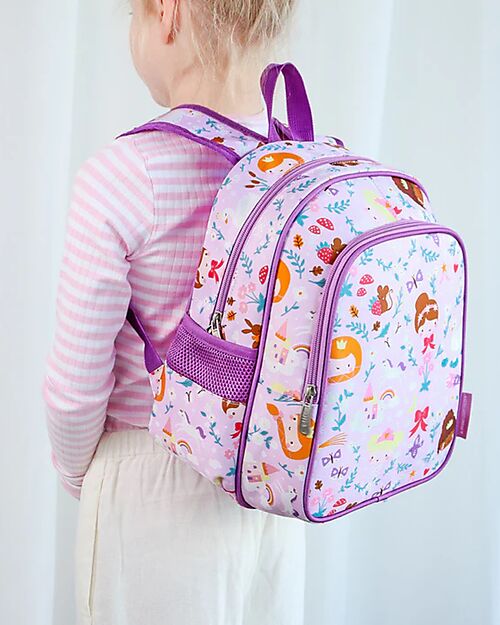 A Little Lovely Company Zainetto Grande con Tasca Termica - Principesse - 27x32x19 cm - Mantiene cibi e bevande freschi! Zaini Asilo