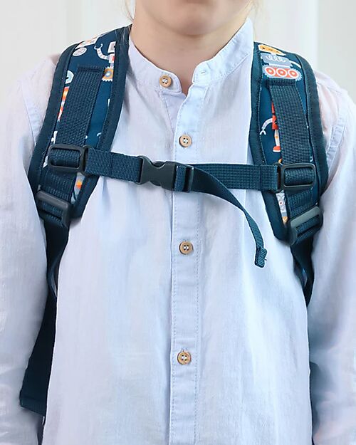 A Little Lovely Company Zainetto Grande con Tasca Termica - Robot - 27x32x19 cm - Mantiene cibi e bevande freschi! Zaini Scuola