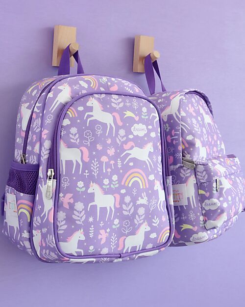 A Little Lovely Company Zainetto Grande con Tasca Termica - Unicorn Dreams - 27x32x19 cm - Mantiene cibi e bevande freschi! Zaini Asilo