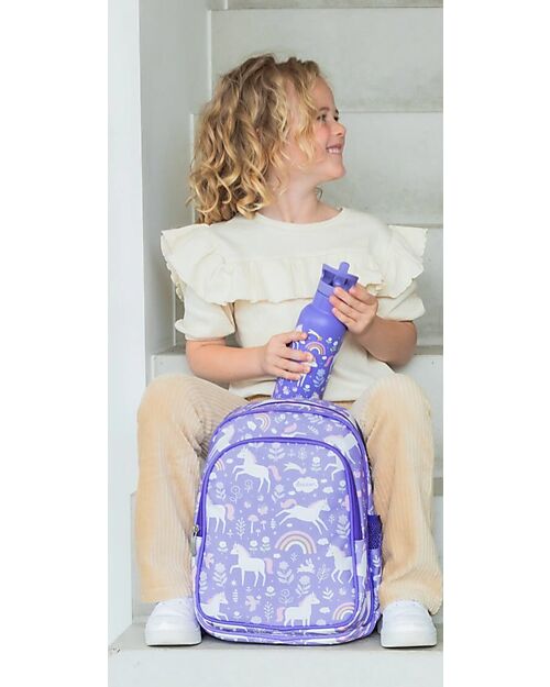 A Little Lovely Company Zainetto Grande con Tasca Termica - Unicorn Dreams - 27x32x19 cm - Mantiene cibi e bevande freschi! Zaini Asilo