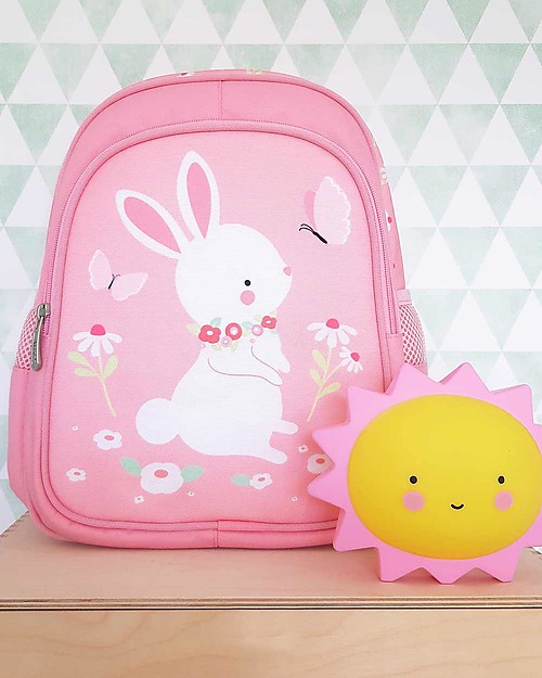 A Little Lovely Company Zainetto Grande, Coniglietto, 27 x 32 x 15 cm - Rosa Zaini Asilo