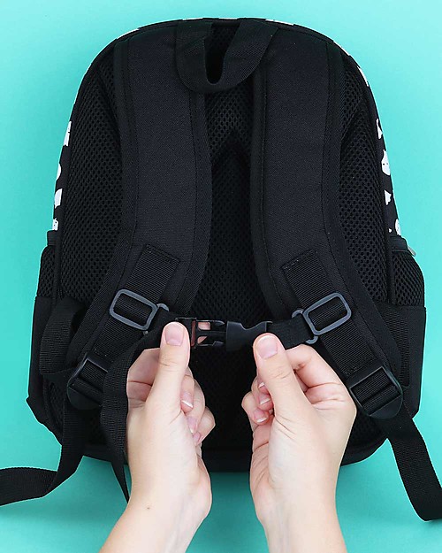 A Little Lovely Company Zainetto Grande, Fantasma, 27 x 32 x 15 cm - Nero Zaini Asilo