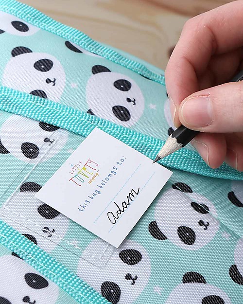 A Little Lovely Company Zainetto Grande, Panda, 25 x 32 x 16 cm - Acqua Zaini Asilo