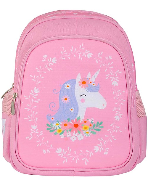 A Little Lovely Company Zainetto Grande, Unicorno, 27 x 32 x 15 cm - Rosa Zaini Asilo