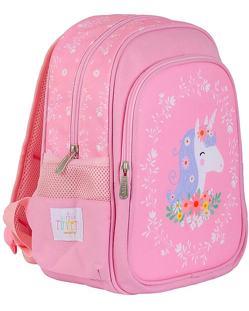 A Little Lovely Company Zainetto Grande, Unicorno, 27 x 32 x 15 cm - Rosa Zaini Asilo