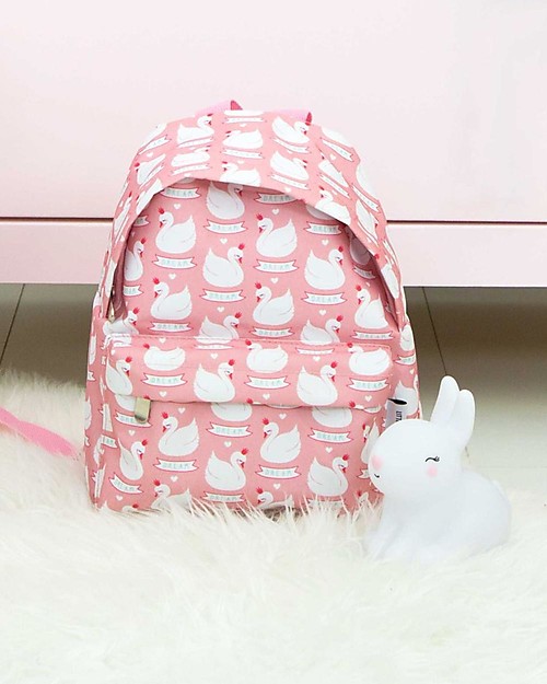 A Little Lovely Company Zainetto Piccolo, Cigni, 30 x 20 x 10 cm - Rosa Zaini Scuola
