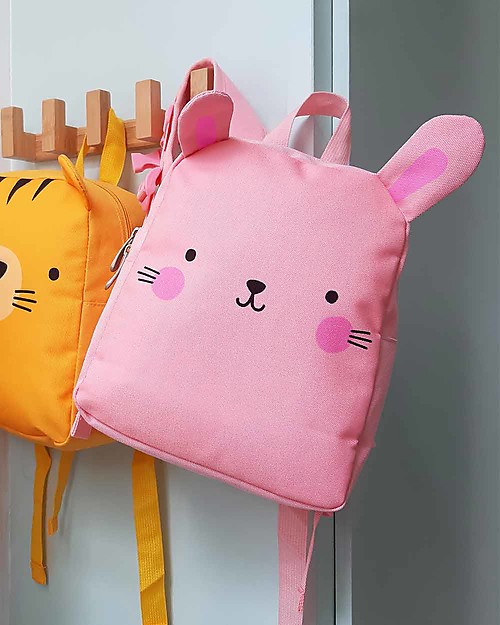 A Little Lovely Company Zainetto Piccolo, Coniglietto, 21 x 26 x 10 cm -  Rosa Zaini Asilo