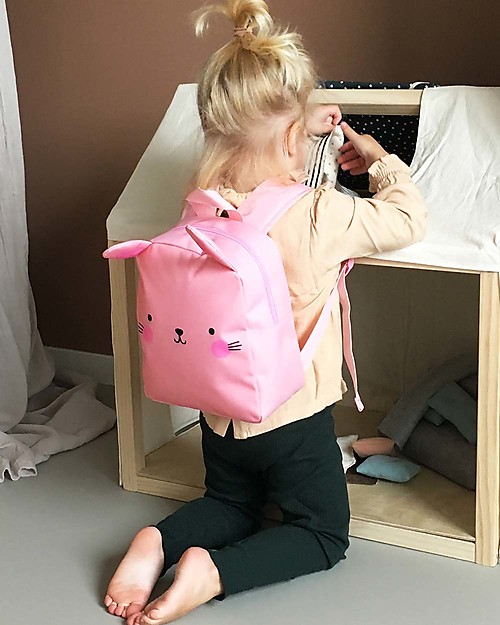 A Little Lovely Company Zainetto Piccolo, Coniglietto, 21 x 26 x 10 cm -  Rosa Zaini Asilo