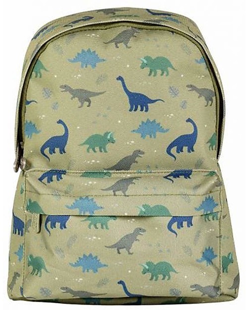 A Little Lovely Company Zainetto Piccolo Dinosauri - 22x30x10 cm - Verde Zaini Asilo