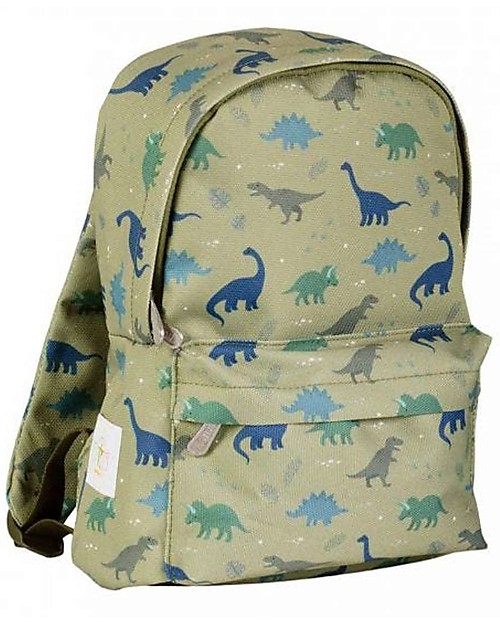 A Little Lovely Company Zainetto Piccolo Dinosauri - 22x30x10 cm - Verde Zaini Asilo