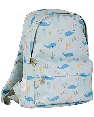 A Little Lovely Company Zainetto Piccolo Oceano - 22x30x10 cm - Azzurro Zaini