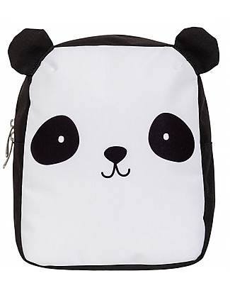 A Little Lovely Company Zainetto Piccolo Panda 21 x 26 x 10 cm - Nero e Bianco Zaini