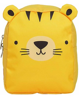 A Little Lovely Company Zainetto Piccolo, Tigre, 21 x 26 x 10 cm - Giallo Zaini