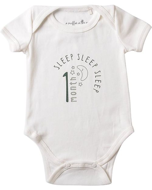 A Muffin in the Oven Body Maniche Corte Milestone - Sleep - 100% Cotone Pima Body Manica Corta