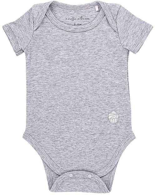 A Muffin in the Oven Body Maniche Corte Muffin - Grigio - 100% Cotone Pima Body Manica Corta