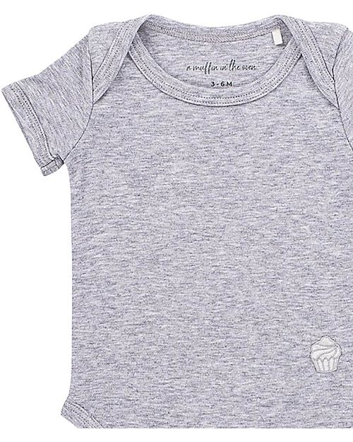 A Muffin in the Oven Body Maniche Corte Muffin - Grigio - 100% Cotone Pima Body Manica Corta