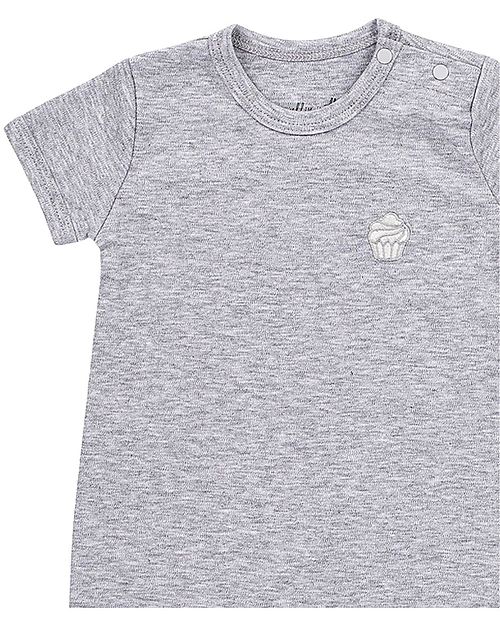 A Muffin in the Oven Tutina Maniche Corte Muffin - Grigio Melange - 100% Cotone Pima Tutine Corte