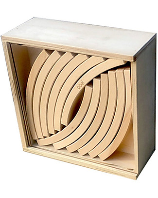 Abel Blocchi in Legno - Set da 24 Pezzi - Colore Naturale Incastri In Legno