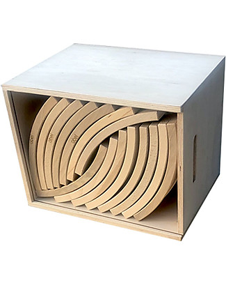 Abel Blocchi in Legno - Set da 75 Pezzi - Colore Naturale Incastri in Legno