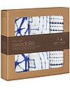 Aden & Anais Set 3 Copertine Swaddles Milleusi - Sfumature di Blu - 100% Mussola di Bambù Swaddle di Mussola