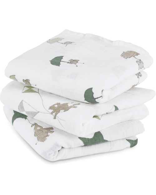 Aden & Anais Set 3 Pezze di Mussola Milleusi - Up Up and Away - 100% Mussola di Cotone - 70x70 cm - Swaddle di Mussola