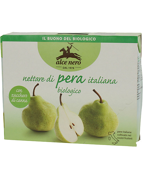 Alce Nero Nettare di Pera Biologico, 3 Brick - Sola frutta fresca italiana Succhi Bio