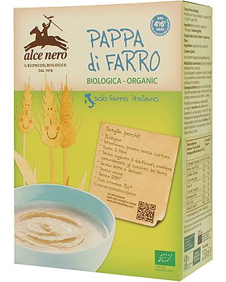 Alce Nero Pappa di Farro Biologica Istantanea, 250 gr - 100% ingredienti italiani Pappe