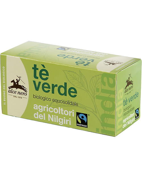 Alce Nero Tè Verde Biologico, Fair Trade - 20 bustine Tisane
