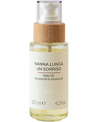 Alisèa Parma Nanna Lunga un Sorriso - Olio Calmante - Olio di Mandorle e Vitamina E - da agricoltura Biologica Italiana Creme ed Olii Baby