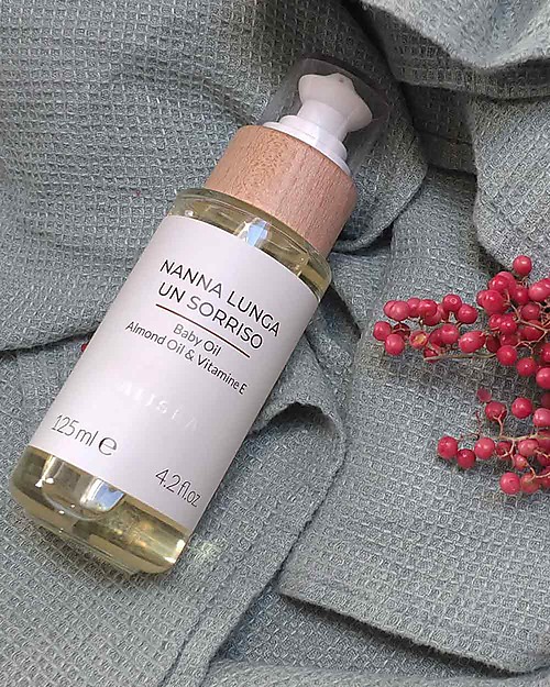 Alisèa Parma Nanna Lunga un Sorriso - Olio Calmante - Olio di Mandorle e Vitamina E - da agricoltura Biologica Italiana Creme ed Olii Baby