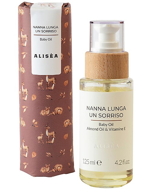 Alisèa Parma Nanna Lunga un Sorriso - Olio Calmante - Olio di Mandorle e Vitamina E - da agricoltura Biologica Italiana Creme ed Olii Baby