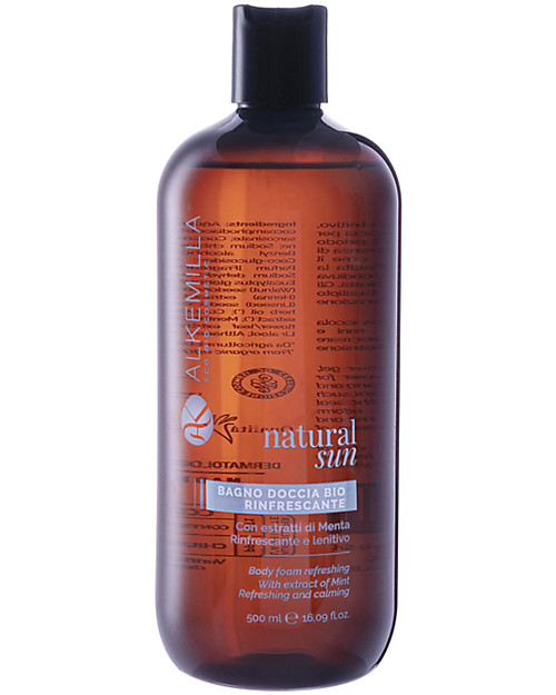 Alkemilla Bagno Doccia Rinfrescante alla Menta, Mantiene l'Abbronzatura - 500 ml Bagno Doccia Shampoo