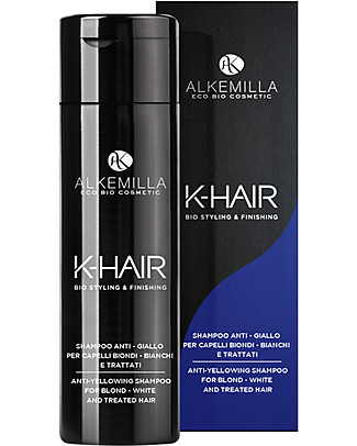 Alkemilla Shampoo Anti-Giallo per Capelli Biondi, K-Hair - 250 ml Cura dei Capelli