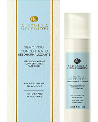 Alkemilla Siero Viso Concentrato Sebonormalizzante, per Pelli Grasse - 30 ml Creme Viso