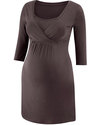 Amoralia Camicia da Notte Maternità e Allattamento Essential - Grigio Peltro (un must per la borsa dell’ospedale) Camicie da Notte