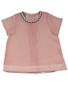 ANG Studio Abito Camicia con Pizzo Isotta, Fiorellini Rosa - 100% cotone Vestiti_