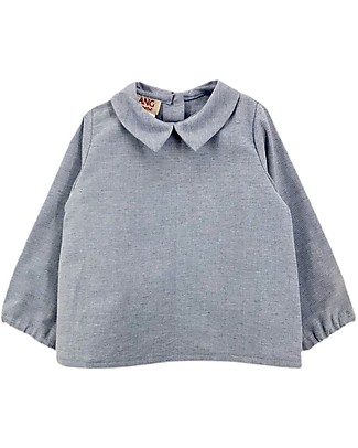 ANG Studio Camicia Maniche Lunghe Bruno con Colletto - Celeste Camicie_