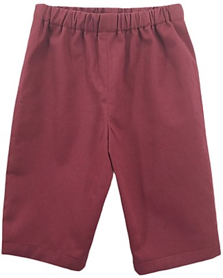 ANG Studio Gabri - Pantalone Lungo - Bordeaux - 100% Gabardina di Cotone Oeko Tex Pantaloni Lunghi