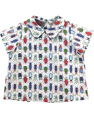 Ang Un Bebé Camicia Bruno con Colletto e Bottoni in Madreperla - Bestioline Camicie