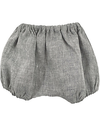 Ang Un Bebé Pantaloncino Coulotte Giovanni - Blu - 100% Lino Pantaloni Corti