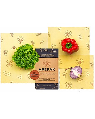 Apepak Involucri In Cera D'Api Per Alimenti Apepak - Set da 3 Pezzi - Assortiti Sacchetto Cibo