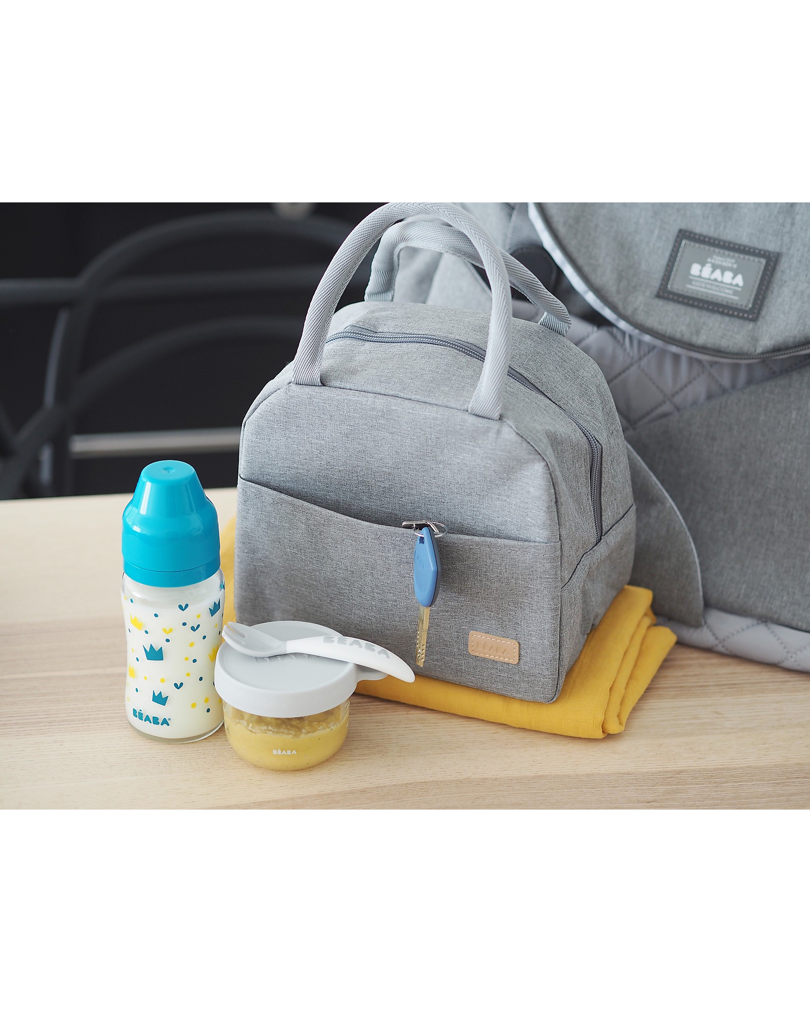 Béaba Borsa Porta Pranzo Termica - 5L - Spaziosa e Facile da Trasportare - Heather Grey unisex (bambini