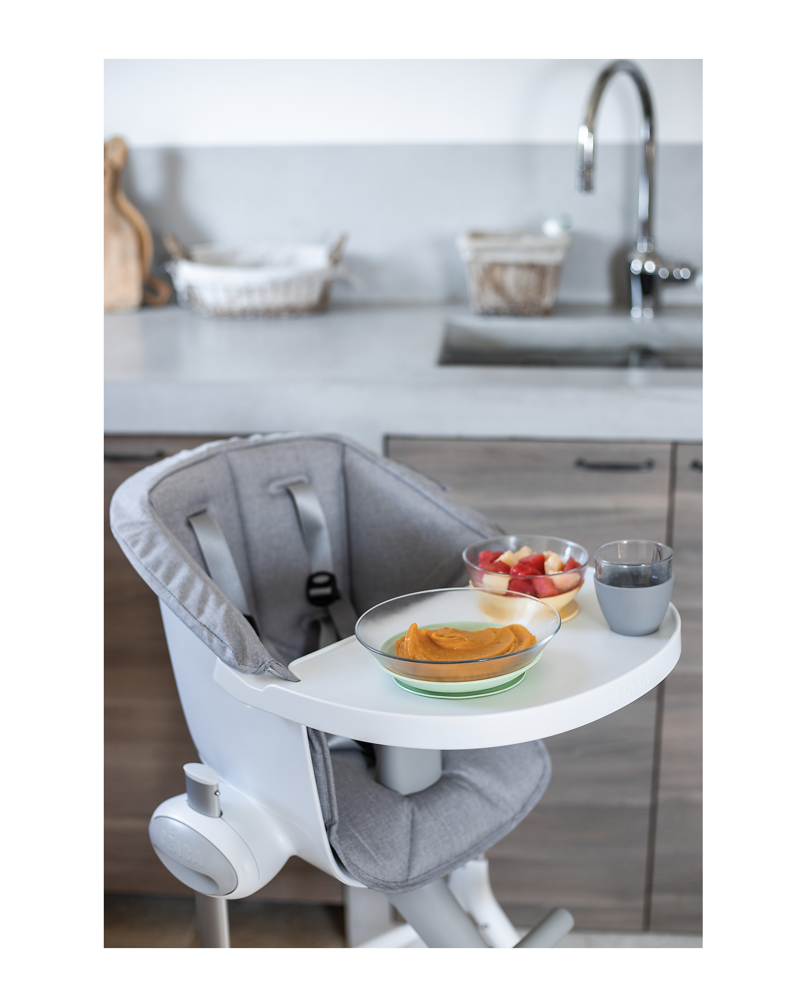 Bumkins Set Pappa Con Ventosa - Ciotola Con Coperchio E Cucchiaio In Silicone, Per Svezzamento, Senza BPA, Grigio - 2