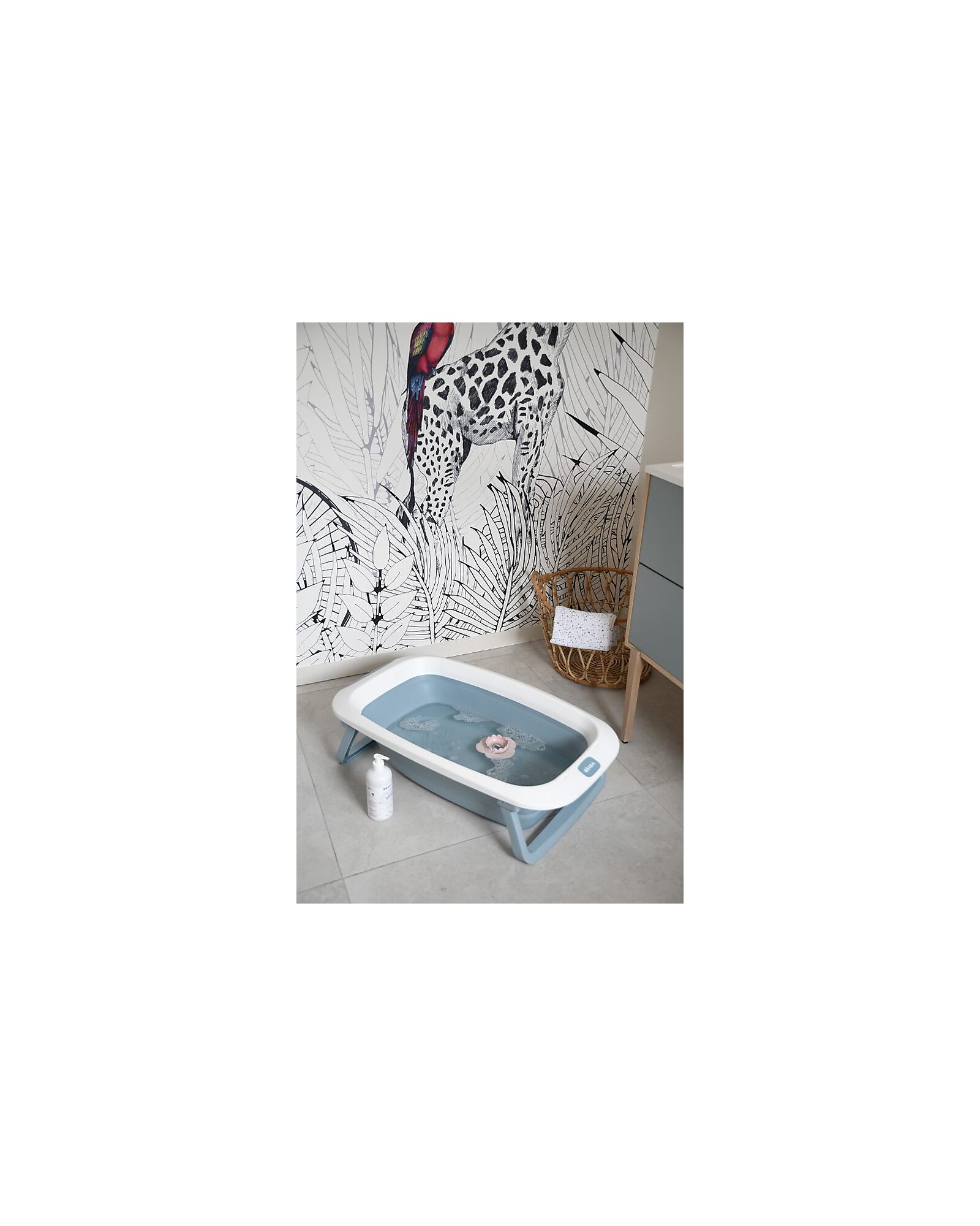 Baby Vasca Da Bagno XXL 100 Cm Con Motivo Funny Farm – Bianca, Robusta E Con Tappo Di Scarico, Ideale Per Neonati E Regalo