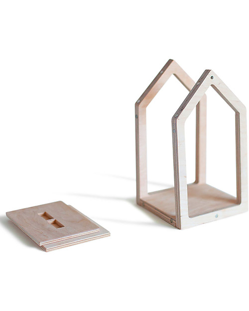 Babai Toys Casetta Bambole in Legno da Costruire con Magneti - Grigio - Taglia Media - Divertente e Bella da Vedere Case delle Bambole