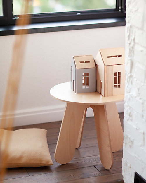 Babai Toys Casetta Bambole in Legno da Costruire con Magneti - Grigio - Taglia Media - Divertente e Bella da Vedere Case delle Bambole