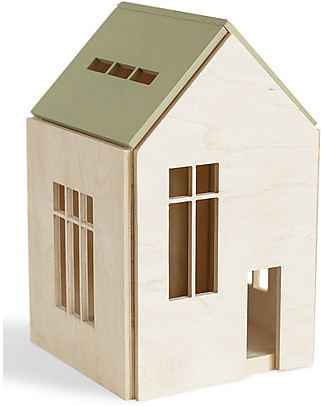 Babai Toys Casetta Bambole in Legno da Costruire con Magneti - Khaki - Taglia Large - Divertente e Bella da Vedere Incastri In Legno