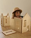 Babai Toys Casetta Bambole in Legno da Costruire con Magneti - Naturale - Taglia Large - Divertente e Bella da Vedere Case delle Bambole