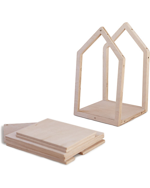 Babai Toys Casetta Bambole in Legno da Costruire con Magneti - Naturale - Taglia Large - Divertente e Bella da Vedere Case delle Bambole