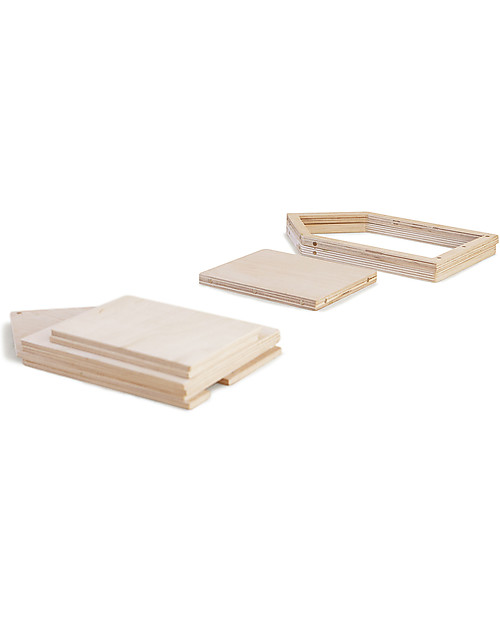 Babai Toys Casetta Bambole in Legno da Costruire con Magneti - Naturale - Taglia Large - Divertente e Bella da Vedere Case delle Bambole